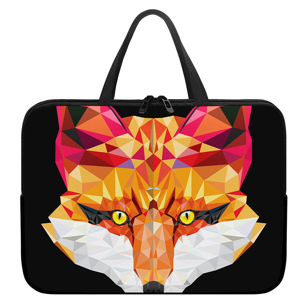 Geometric Fox Print Laptop Sleeve With Handle