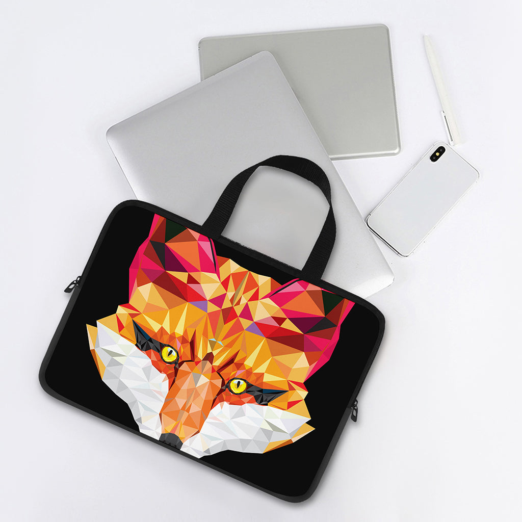 Geometric Fox Print Laptop Sleeve With Handle