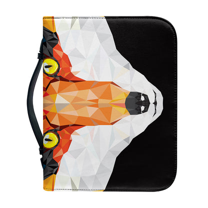 Geometric Fox Print Leather Bible Cover
