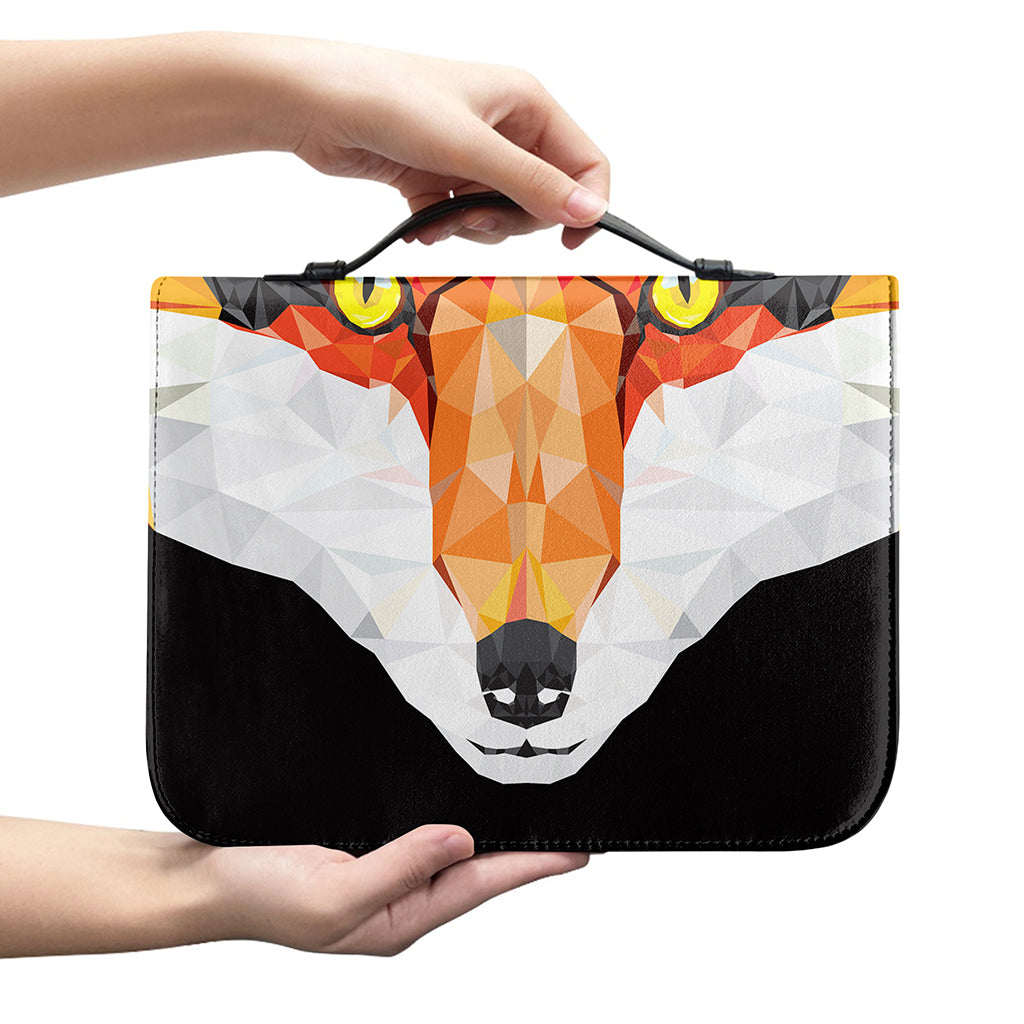 Geometric Fox Print Leather Bible Cover