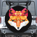 Geometric Fox Print Leather Spare Tire Cover
