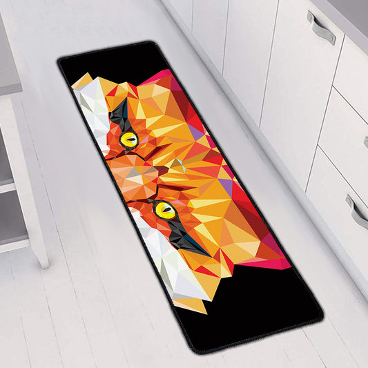 Geometric Fox Print Long Kitchen Mat