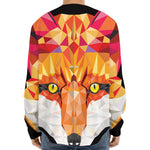 Geometric Fox Print Long Sleeve Baseball Jersey