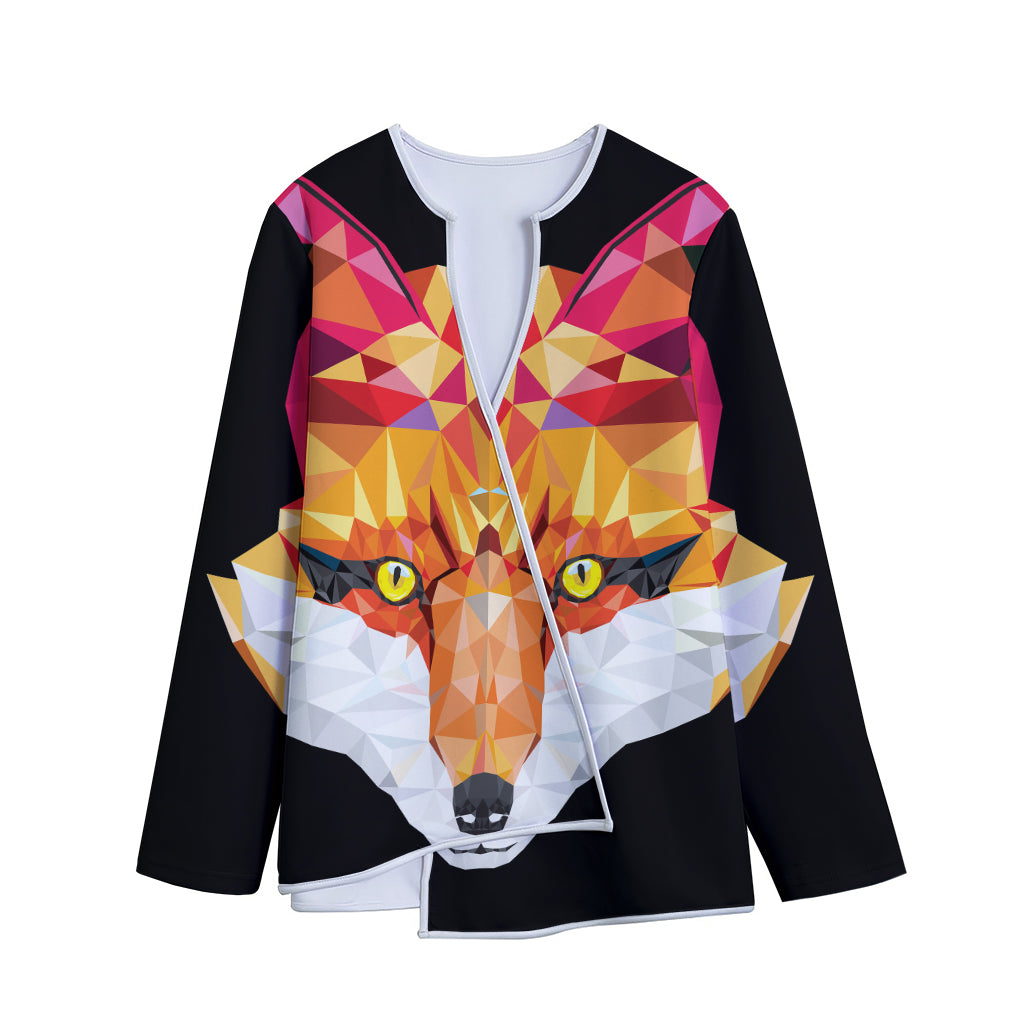 Geometric Fox Print Long Sleeve Short Coat