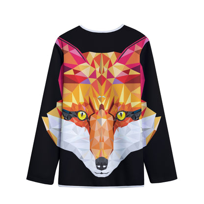 Geometric Fox Print Long Sleeve Short Coat