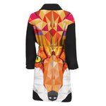 Geometric Fox Print Men's Bathrobe