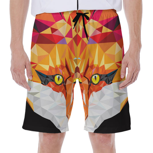 Geometric Fox Print Men's Beach Shorts