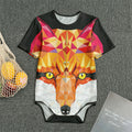 Geometric Fox Print Men's Bodysuit