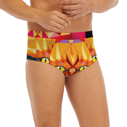 Geometric Fox Print Men's Briefs