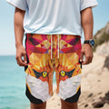 Geometric Fox Print Men's Cargo Shorts