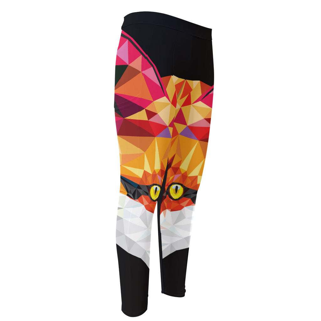 Geometric Fox Print Men's Compression Pants