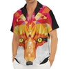 Geometric Fox Print Men's Deep V-Neck Shirt