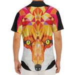 Geometric Fox Print Men's Deep V-Neck Shirt