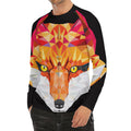 Geometric Fox Print Men's Long Sleeve Rash Guard