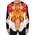 Geometric Fox Print Men's Long Sleeve T-Shirt