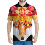 Geometric Fox Print Men's Polo Shirt