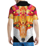 Geometric Fox Print Men's Polo Shirt