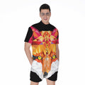 Geometric Fox Print Men's Romper