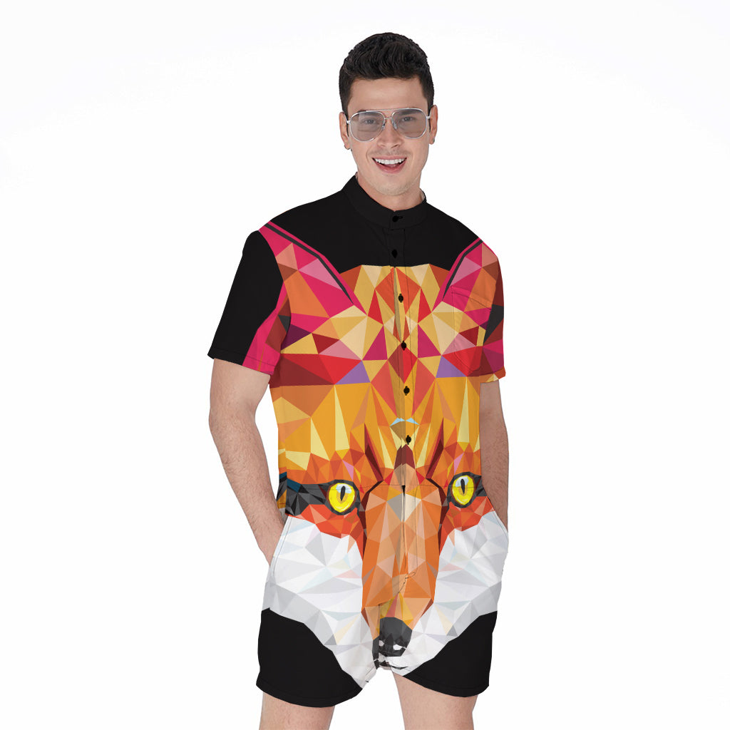 Geometric Fox Print Men's Rompers