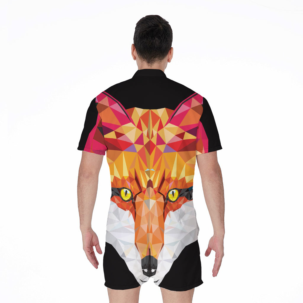 Geometric Fox Print Men's Rompers