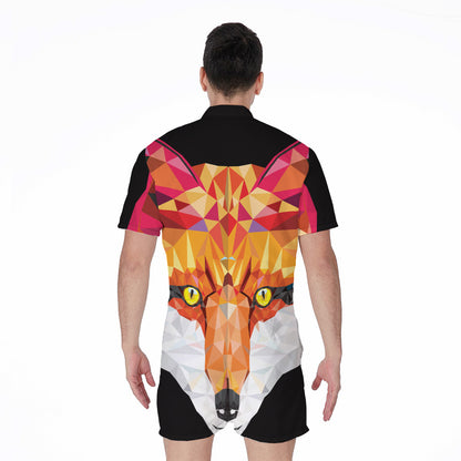 Geometric Fox Print Men's Rompers
