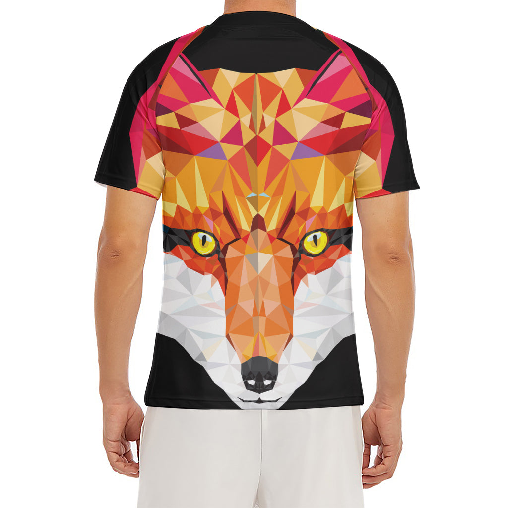 Geometric Fox Print Men's Short Sleeve Rash Guard