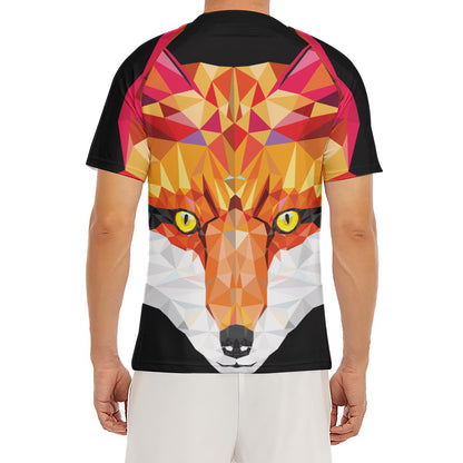 Geometric Fox Print Men's Short Sleeve Rash Guard