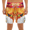 Geometric Fox Print Men's Split Running Shorts