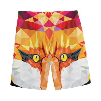 Geometric Fox Print Men's Sports Shorts