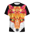 Geometric Fox Print Men's Athletic T-Shirt