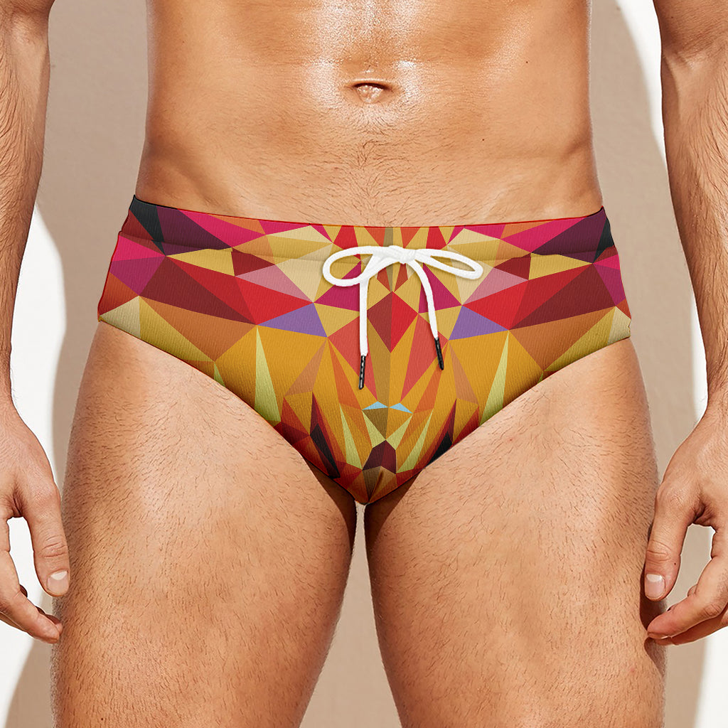 Geometric Fox Print Men's Swim Briefs