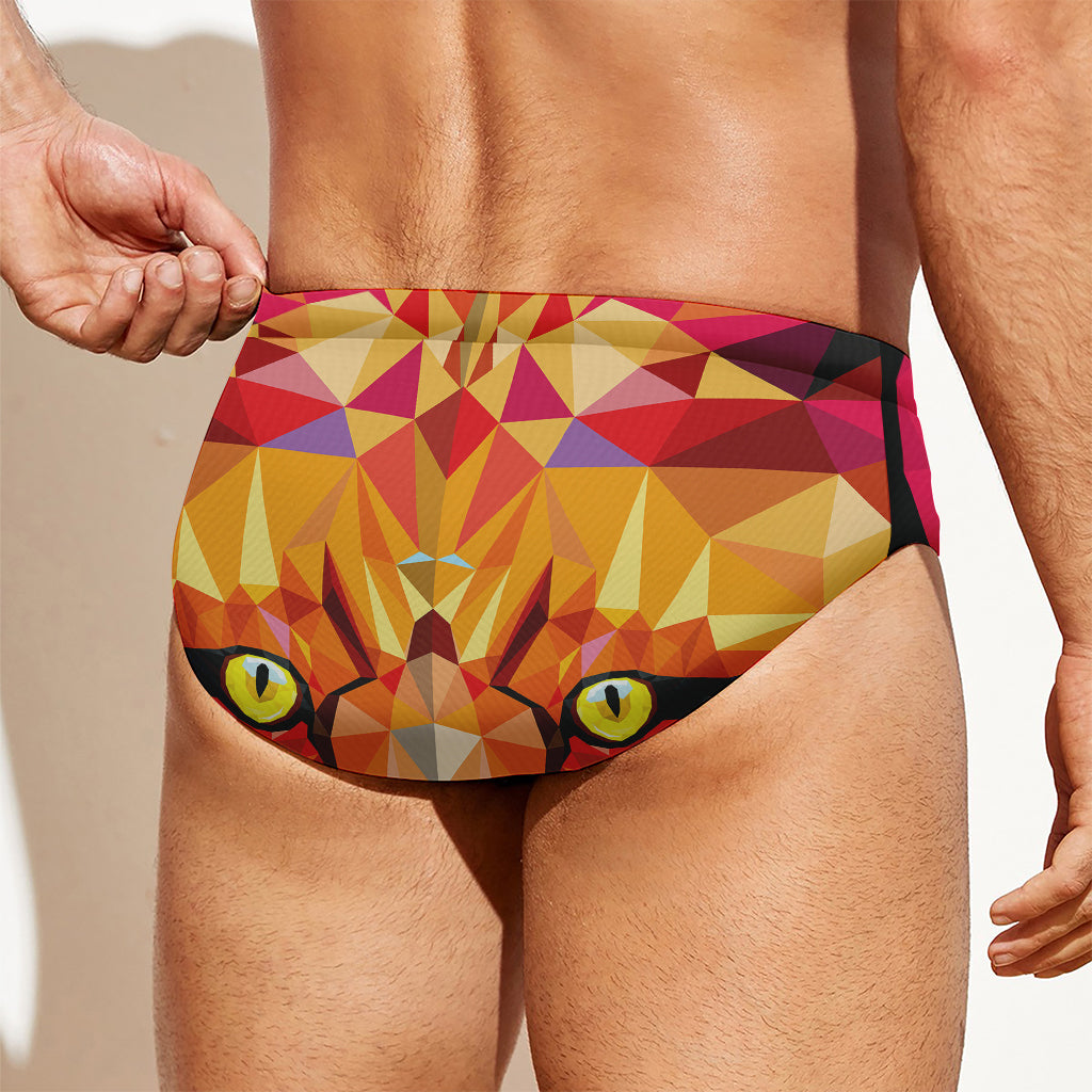 Geometric Fox Print Men's Swim Briefs