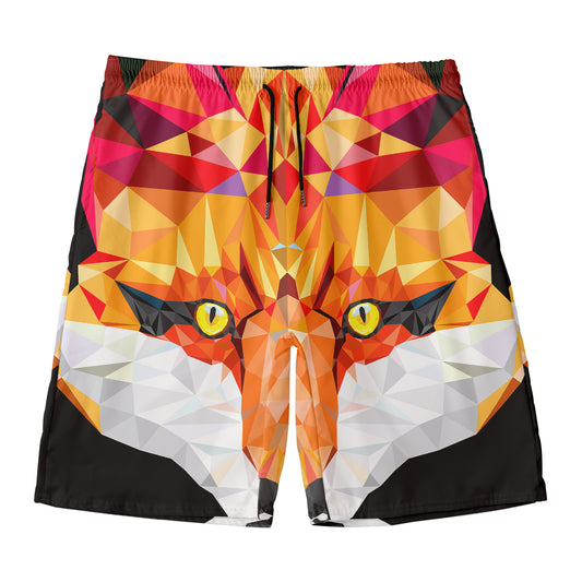 Geometric Fox Print Men's Swim Trunks