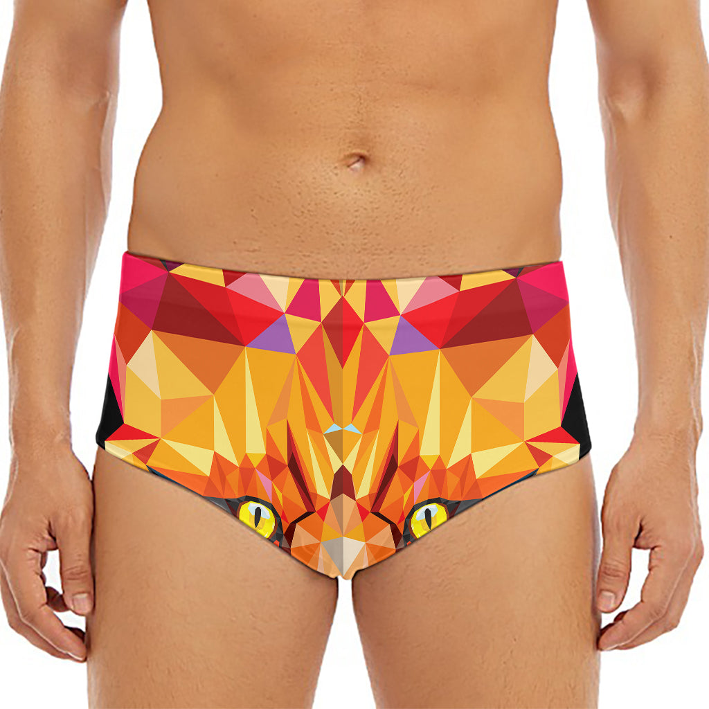 Geometric Fox Print Men's Triangle Swim Briefs