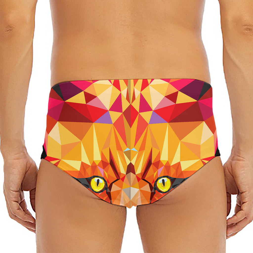 Geometric Fox Print Men's Triangle Swim Briefs