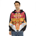 Geometric Fox Print Men's Velvet Pullover Hoodie