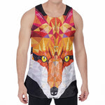 Geometric Fox Print Men's Velvet Tank Top