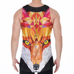 Geometric Fox Print Men's Velvet Tank Top