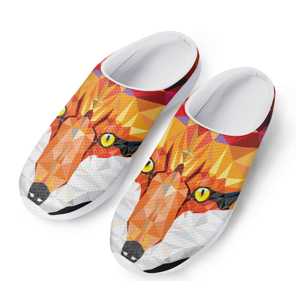 Geometric Fox Print Mesh Casual Shoes