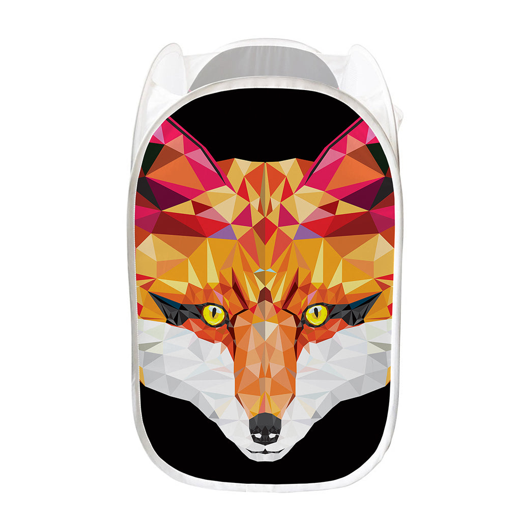 Geometric Fox Print Mesh Laundry Hamper