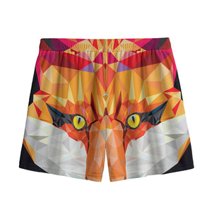 Geometric Fox Print Mesh Shorts