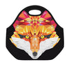Geometric Fox Print Neoprene Lunch Bag