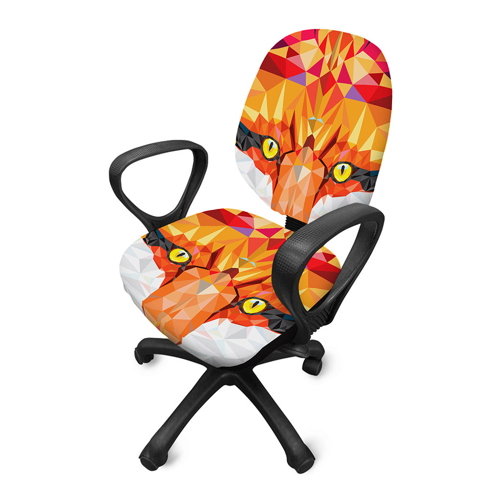Geometric Fox Print Office Chair Cover