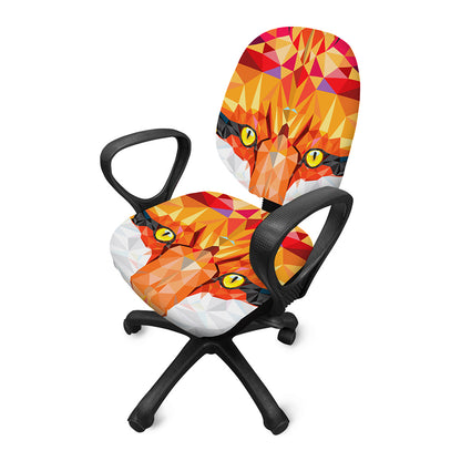 Geometric Fox Print Office Chair Cover