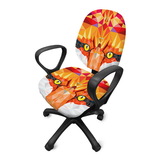 Geometric Fox Print Office Chair Cover