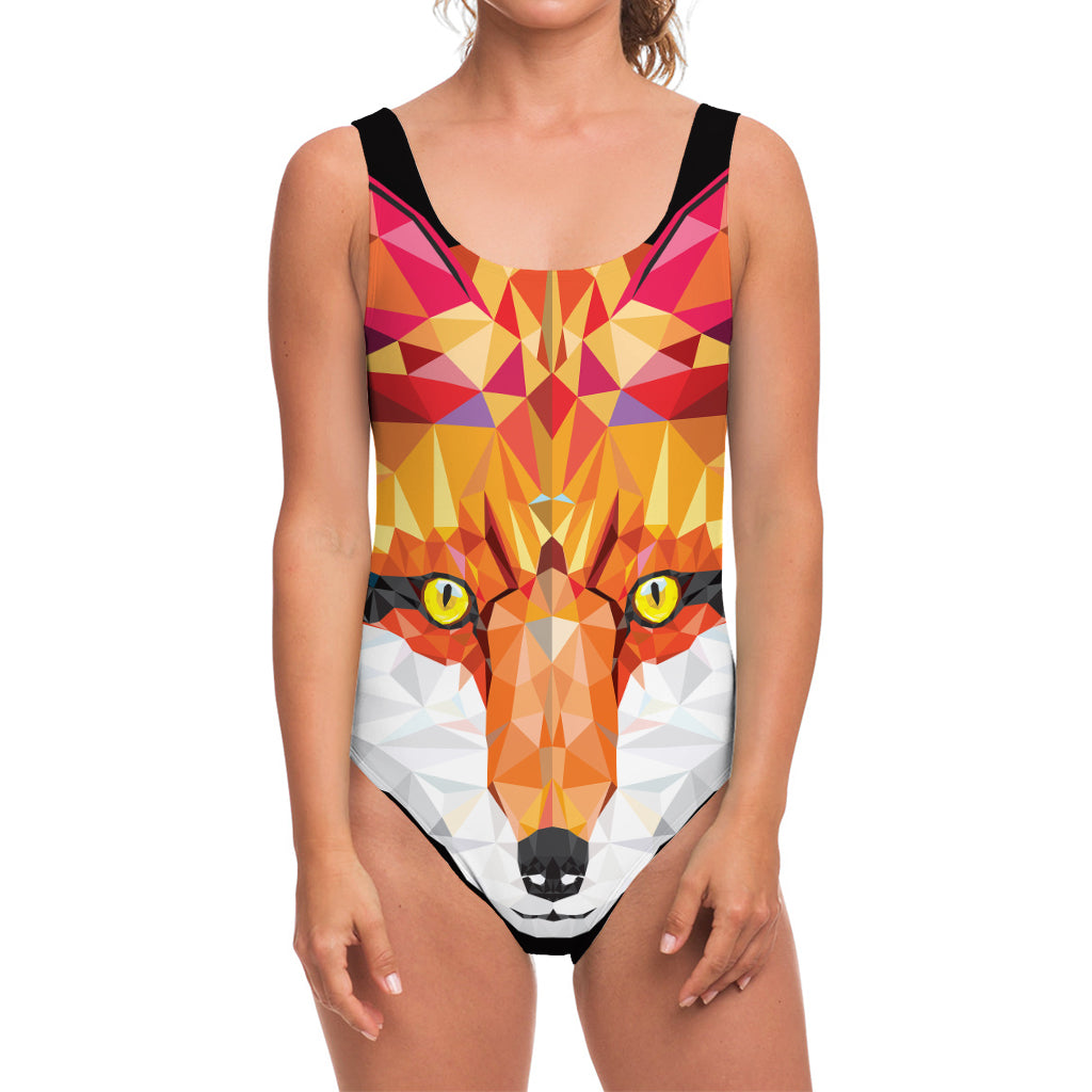 Geometric Fox Print One Piece Swimsuit