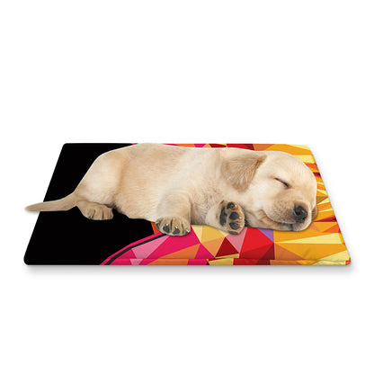 Geometric Fox Print Pet Cooling Mat Cover