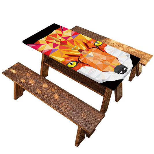 Geometric Fox Print Picnic Table Cover