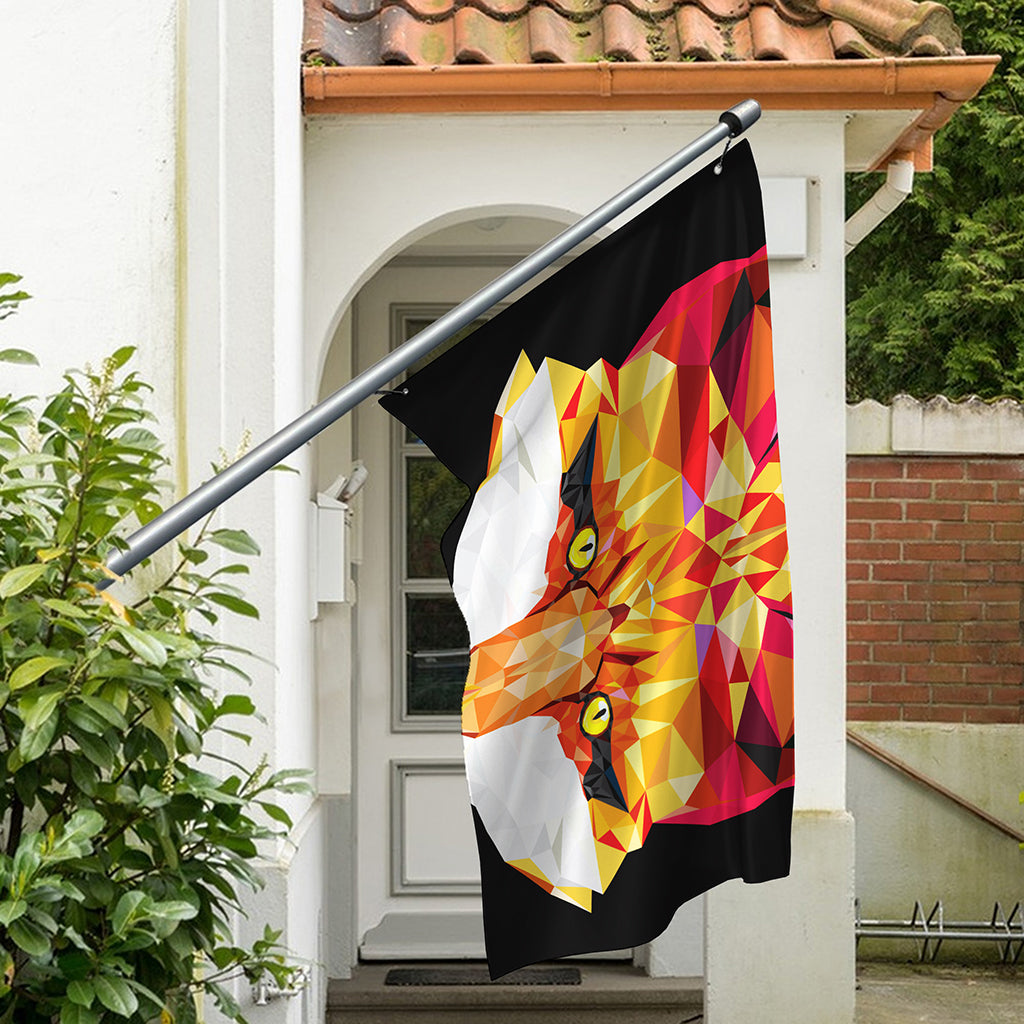Geometric Fox Print Polyester Flag