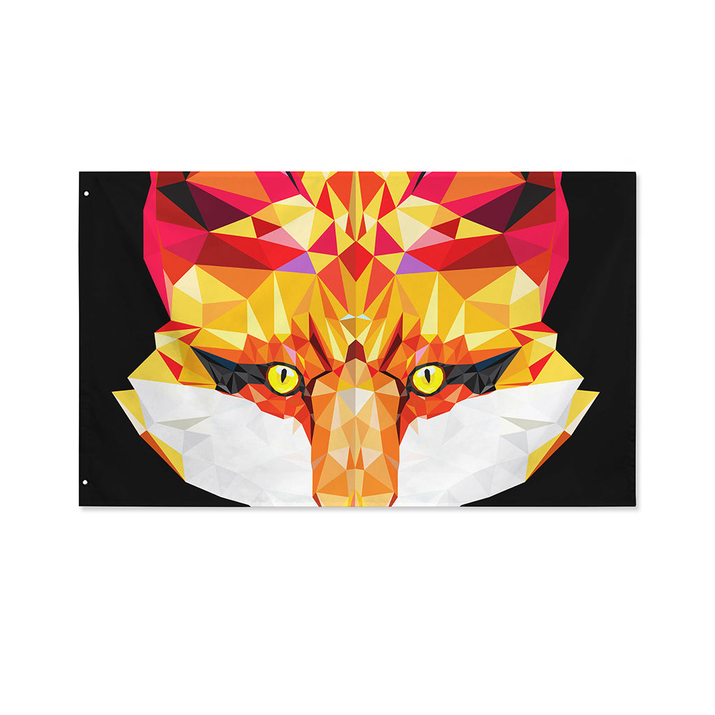 Geometric Fox Print Polyester Flag
